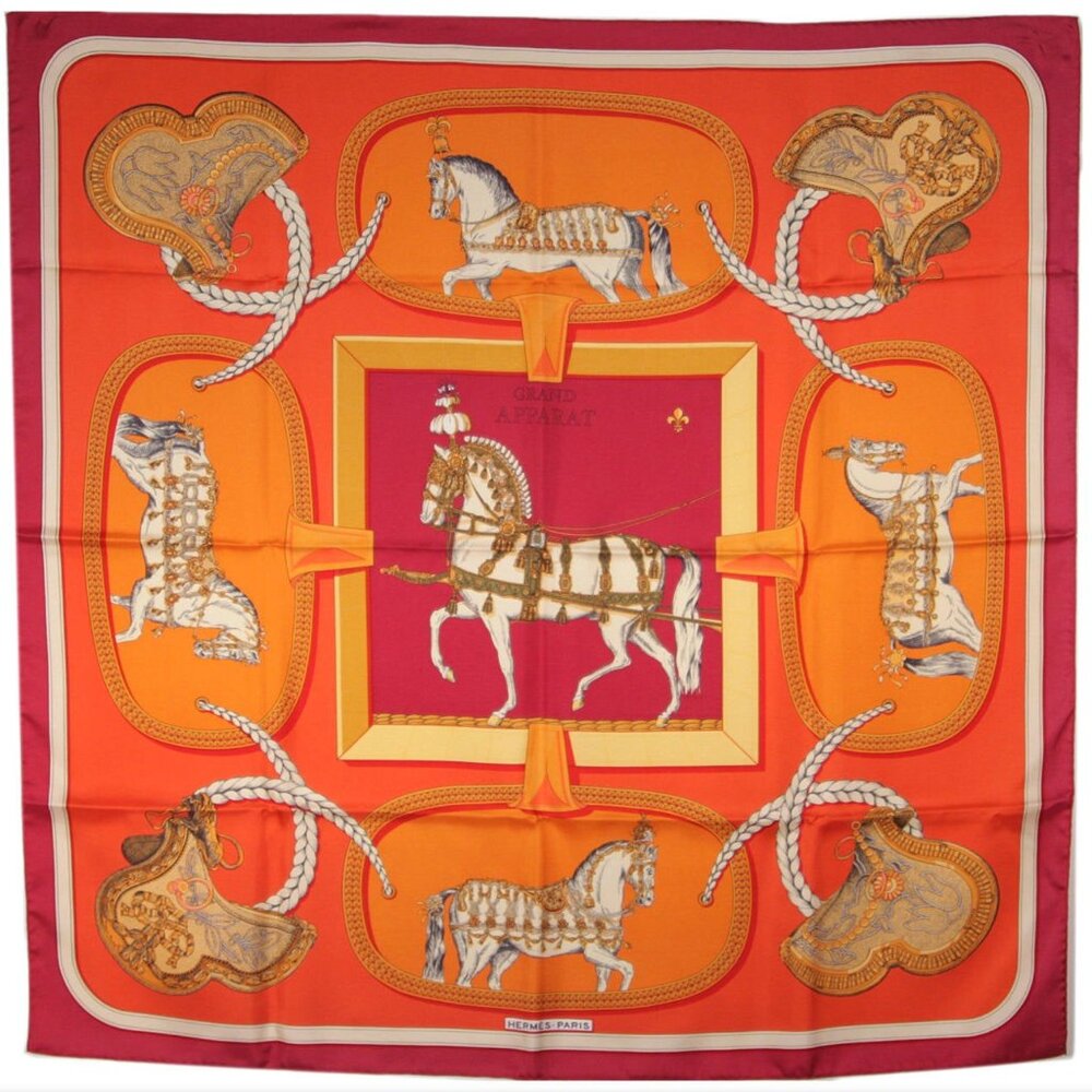 Vintage Hermes Grand Apparat Scarf by Jacques Eudel